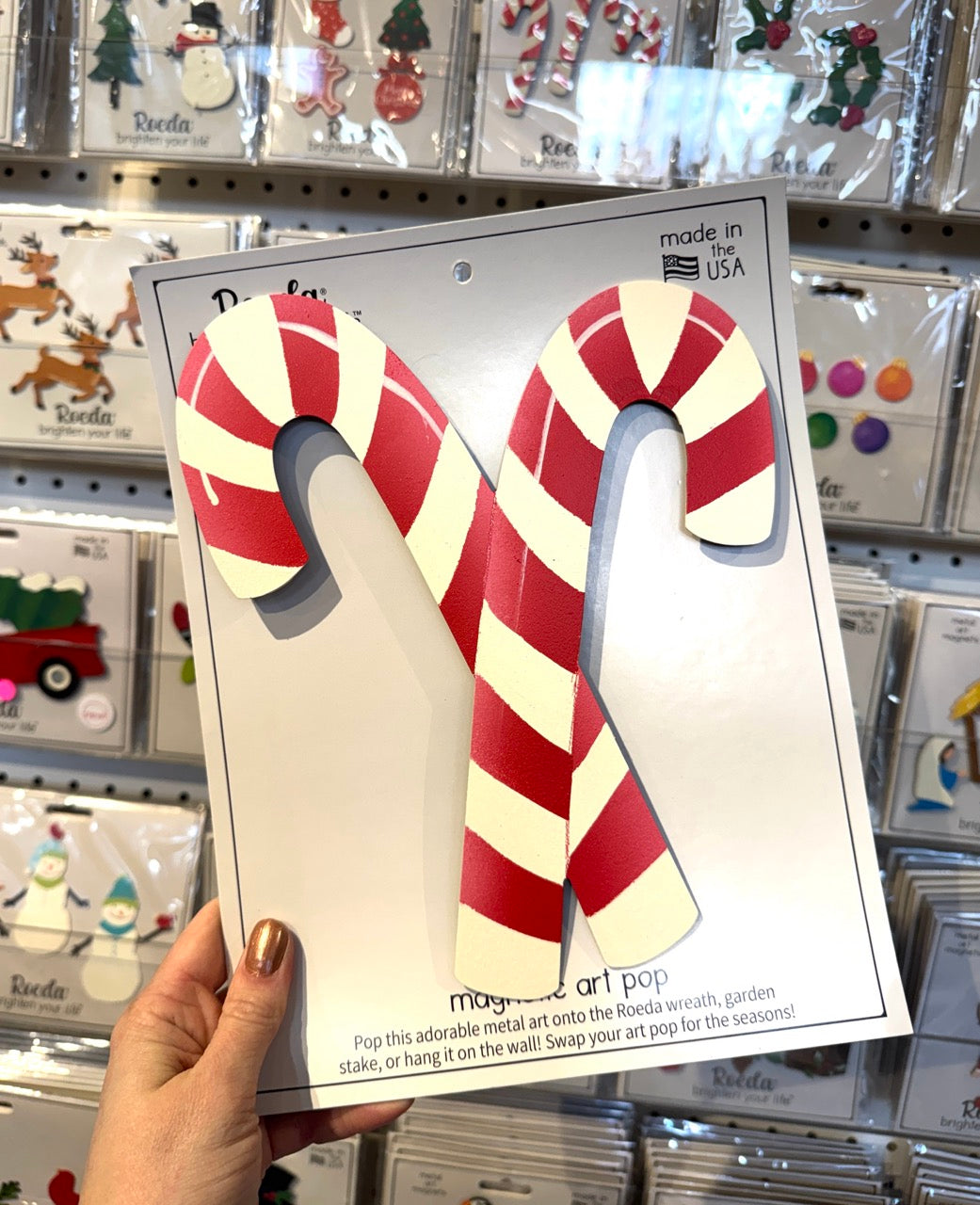 Candy Cane Magnetic Art Pop