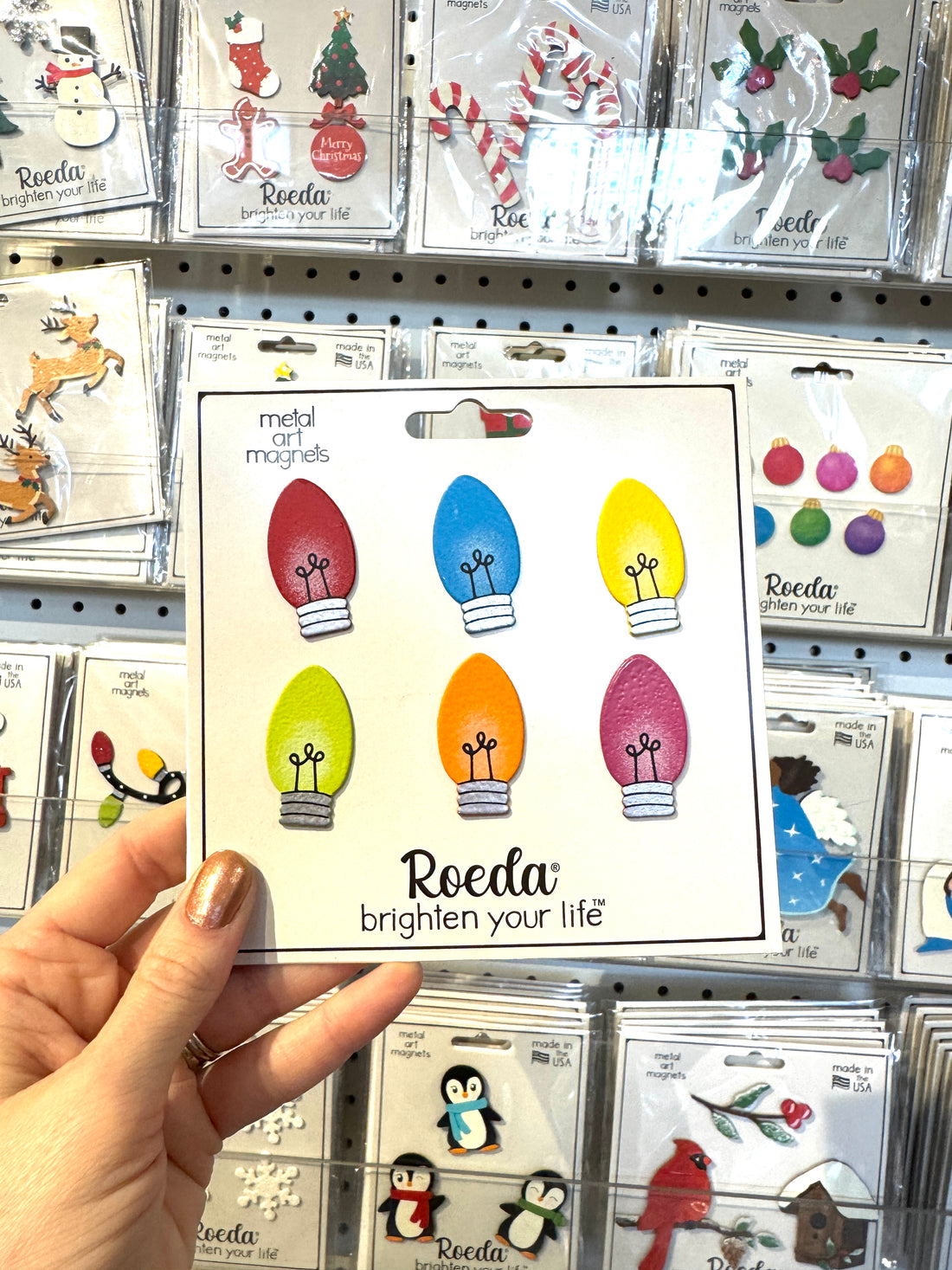 Christmas Light Magnets S/6