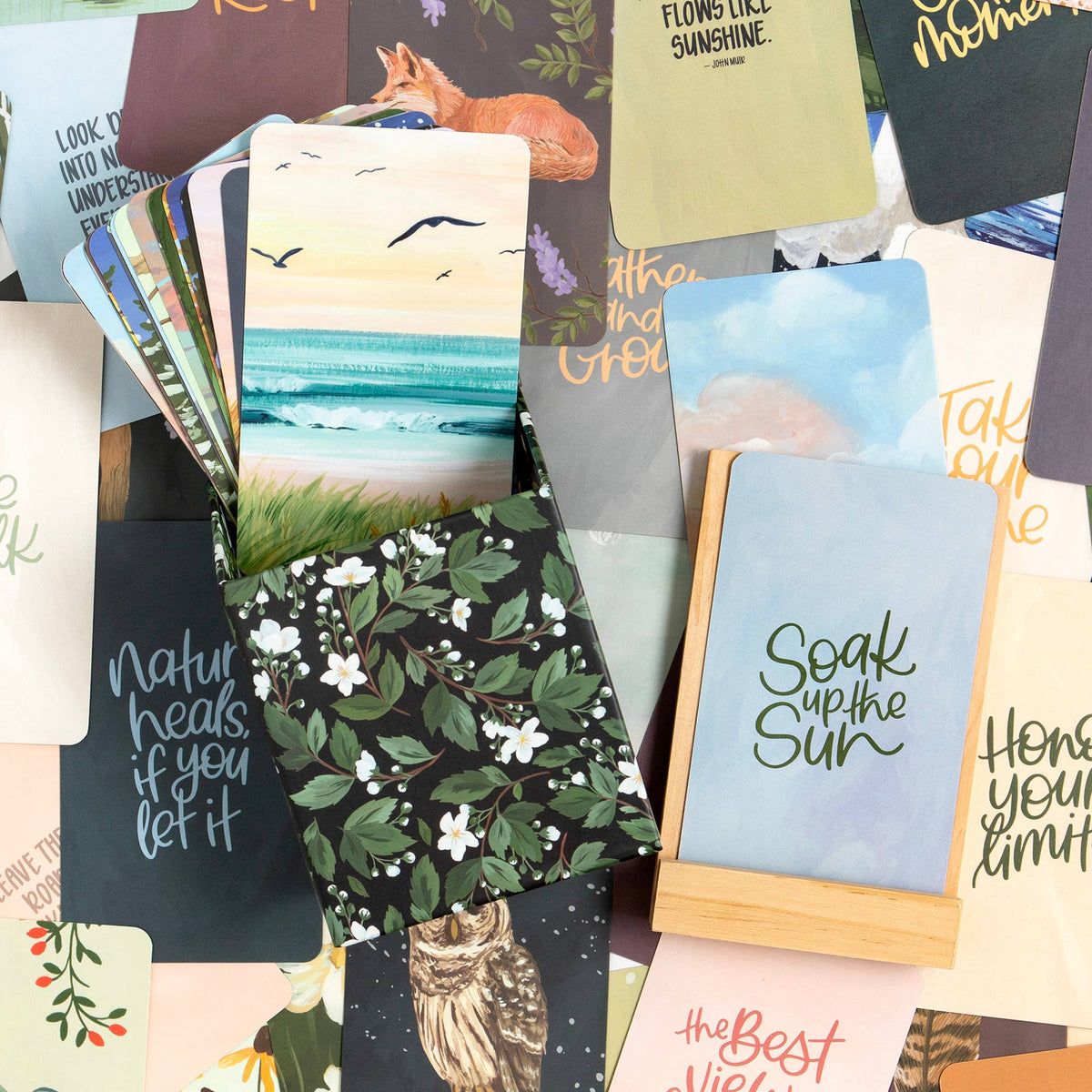 Natural World Inspiration Card Deck + Desktop Display Stand