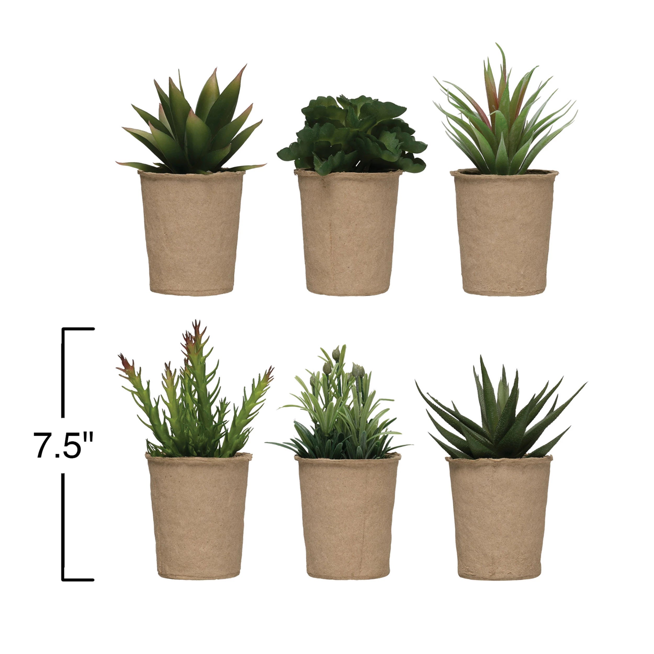 Faux Succulent in Paper Pot