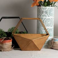 Bronze Geometric Metal Wall Planter Pot
