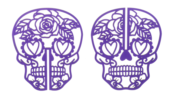 Laser Cut Skull 8"h (3 colors)