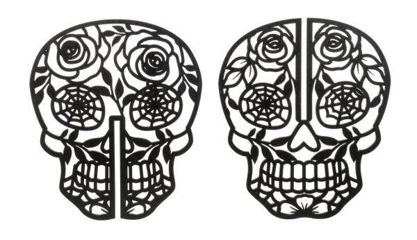 Laser Cut Skull 8"h (3 colors)