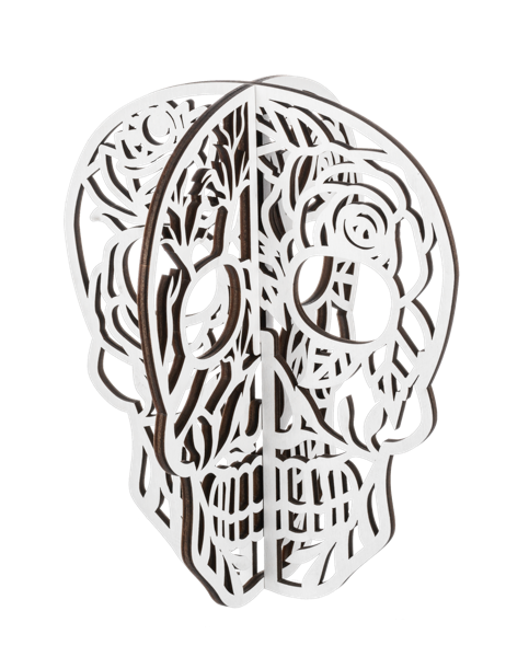Laser Cut Skull 8"h (3 colors)