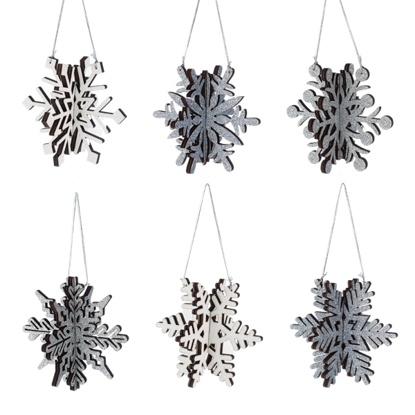 Laser Cut Snowflake Ornament (6 styles)