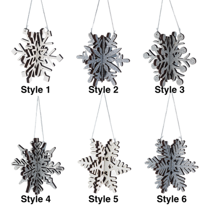 Laser Cut Snowflake Ornament (6 styles)