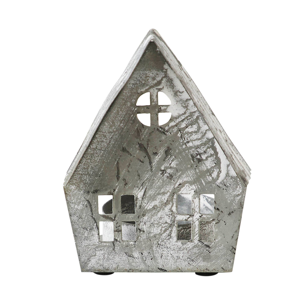 Metal Village House Tealight Holder Gable (3")