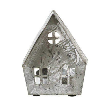 Metal Village House Tealight Holder Gable (3")