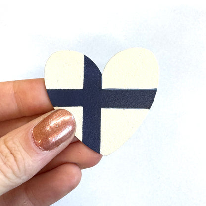 Finnish Heart Flag Magnet, Single