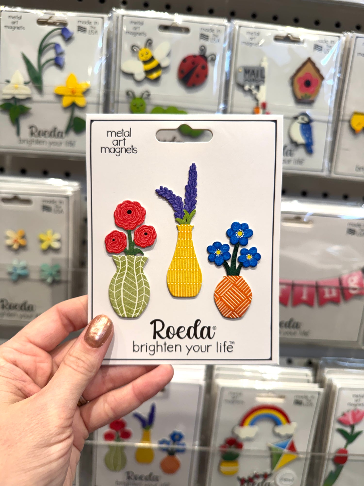 Flower Vase Magnets S/3