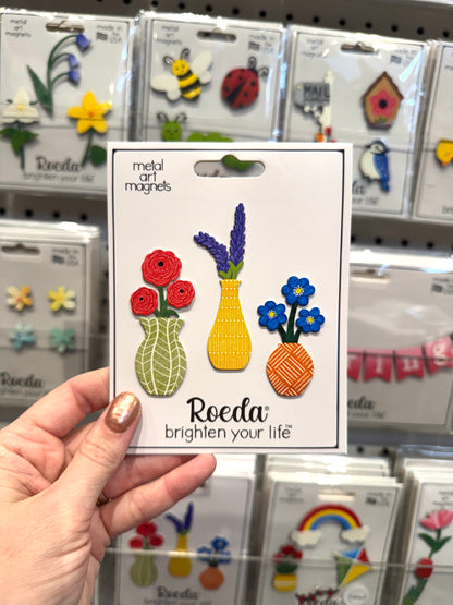 Flower Vase Magnets S/3