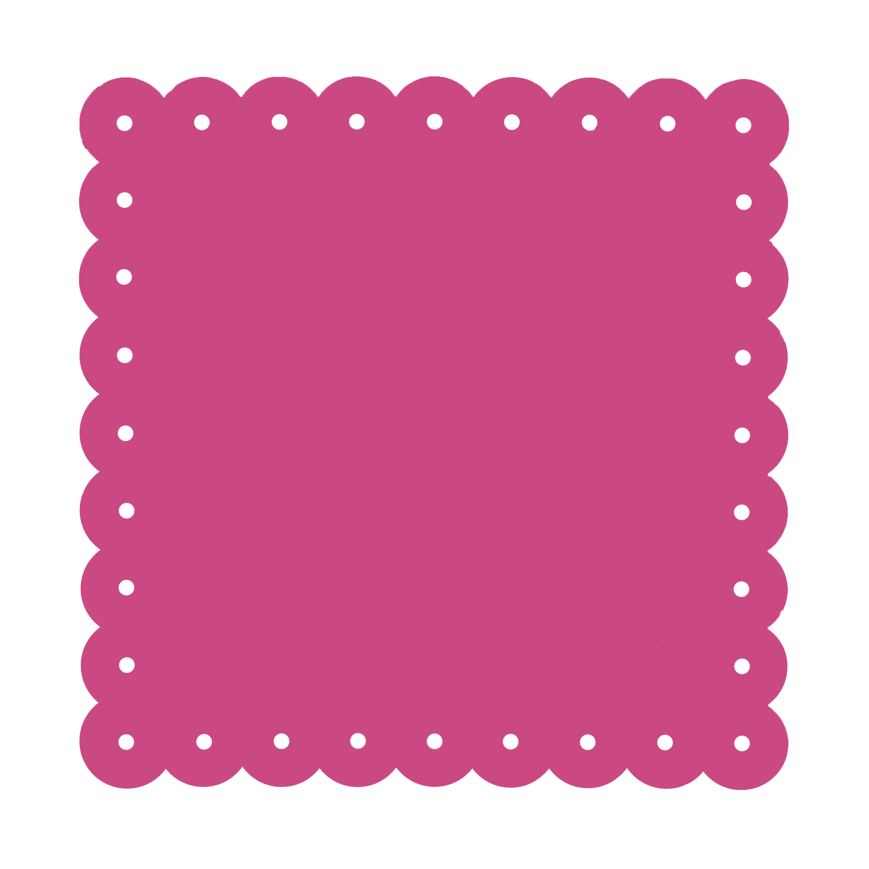 Scalloped Memo Board 18.5" - Fuchsia