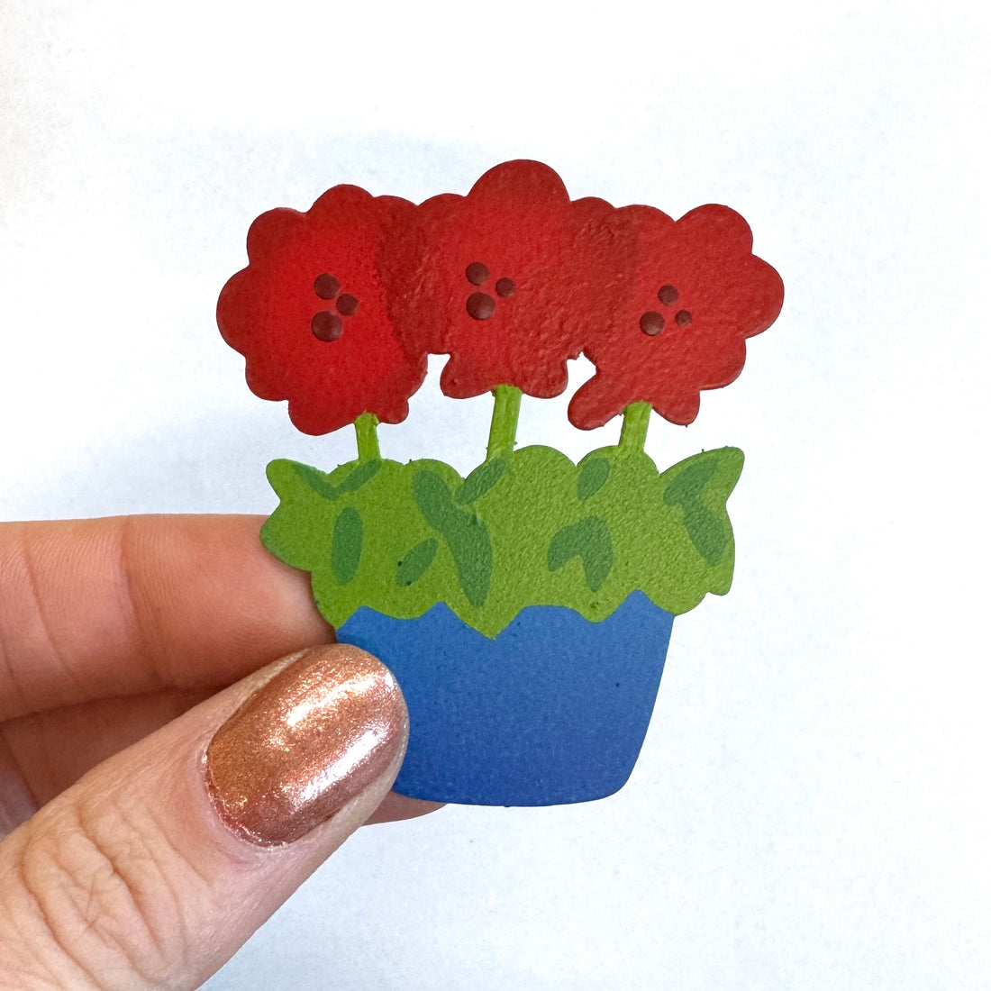 Geranium Pot Magnet, Single