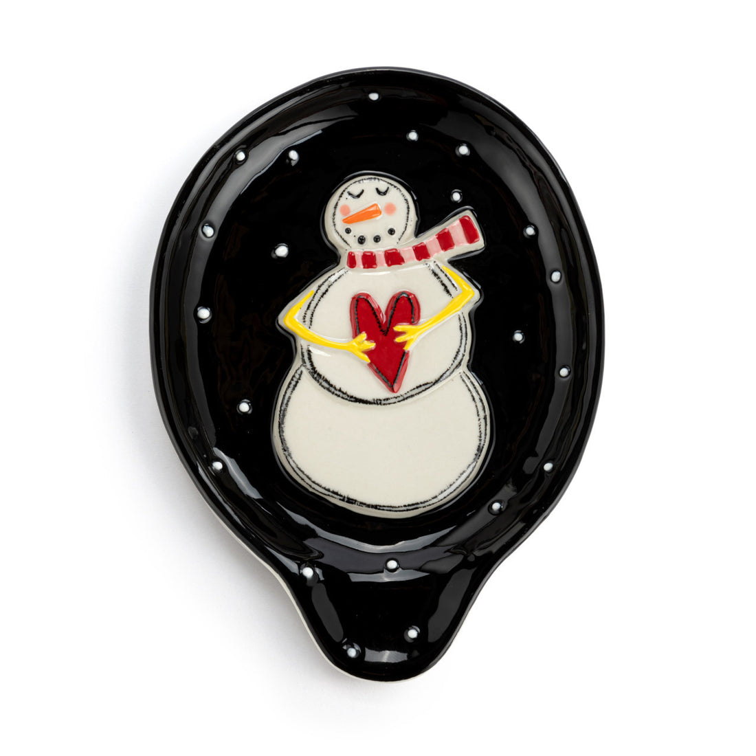 Snowman Polka Dot Spoon Rest