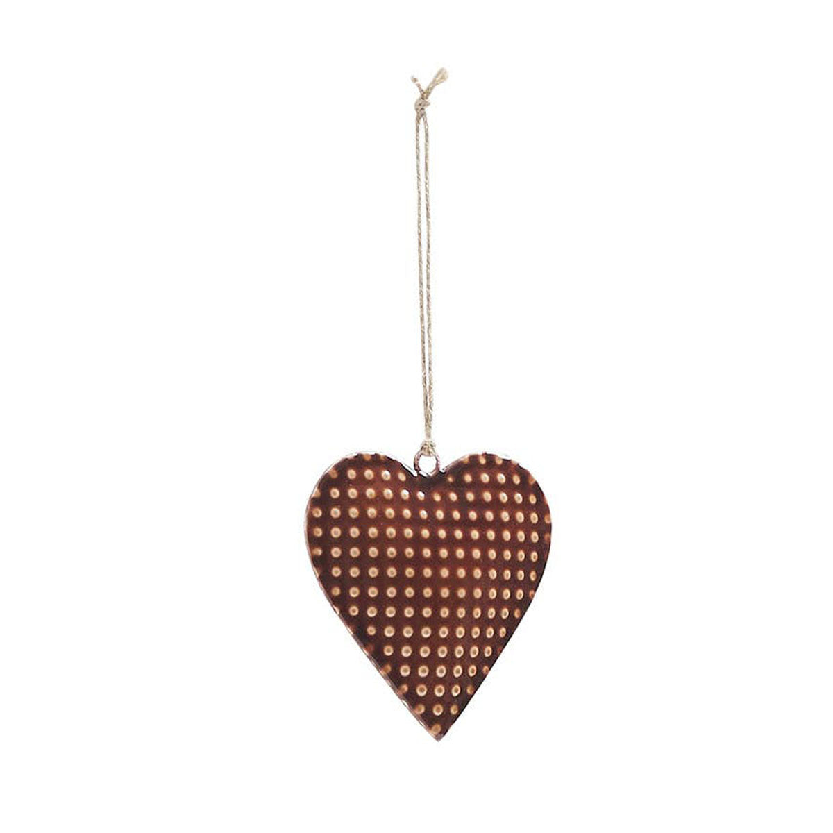Dotted Metal Heart Ornament (4")