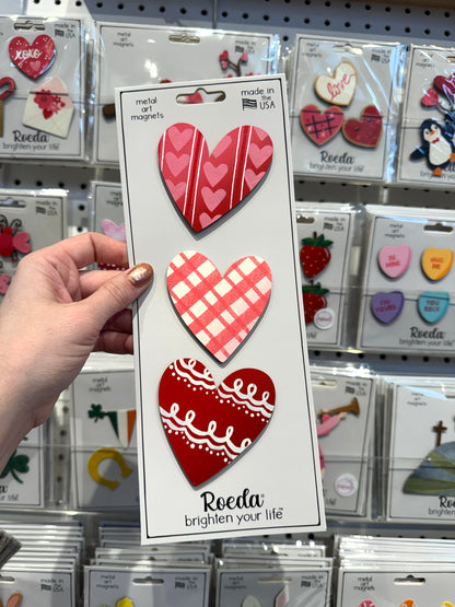 Heart w/ Patterns Mini Art Pop Magnets S/3