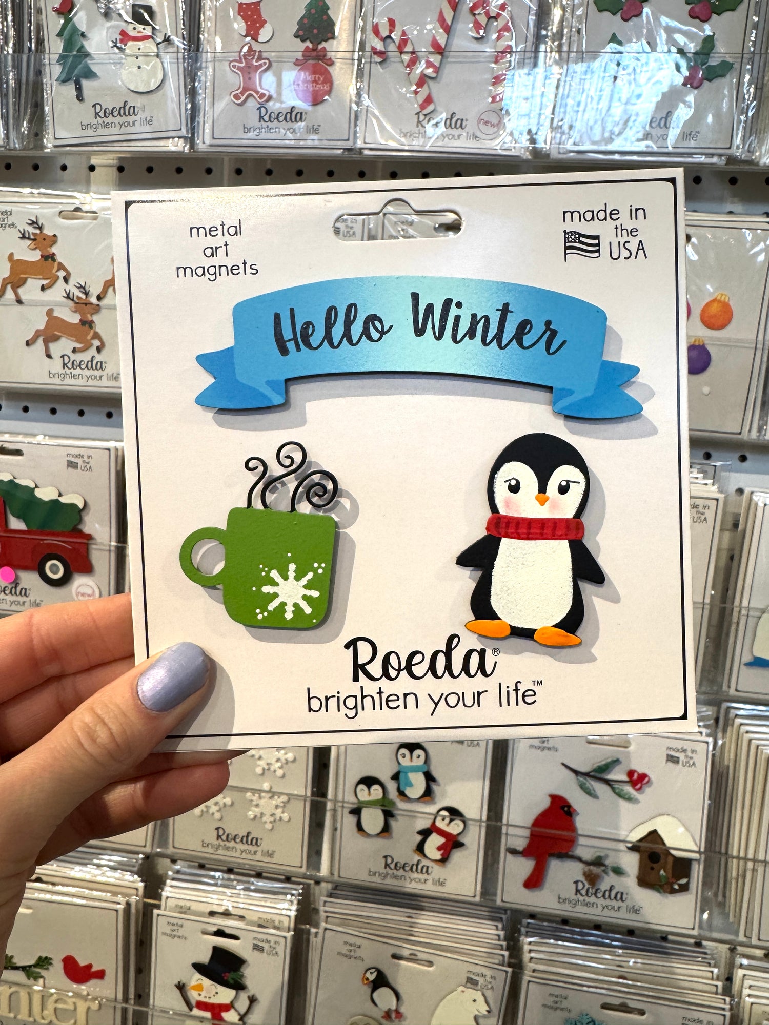 "Hello Winter" Banner Magnets S/3