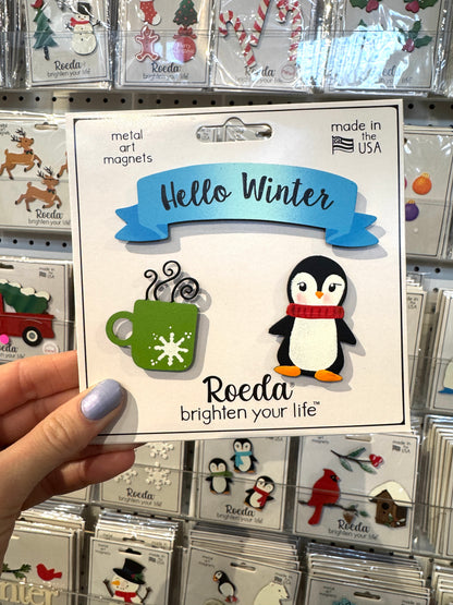 "Hello Winter" Banner Magnets S/3