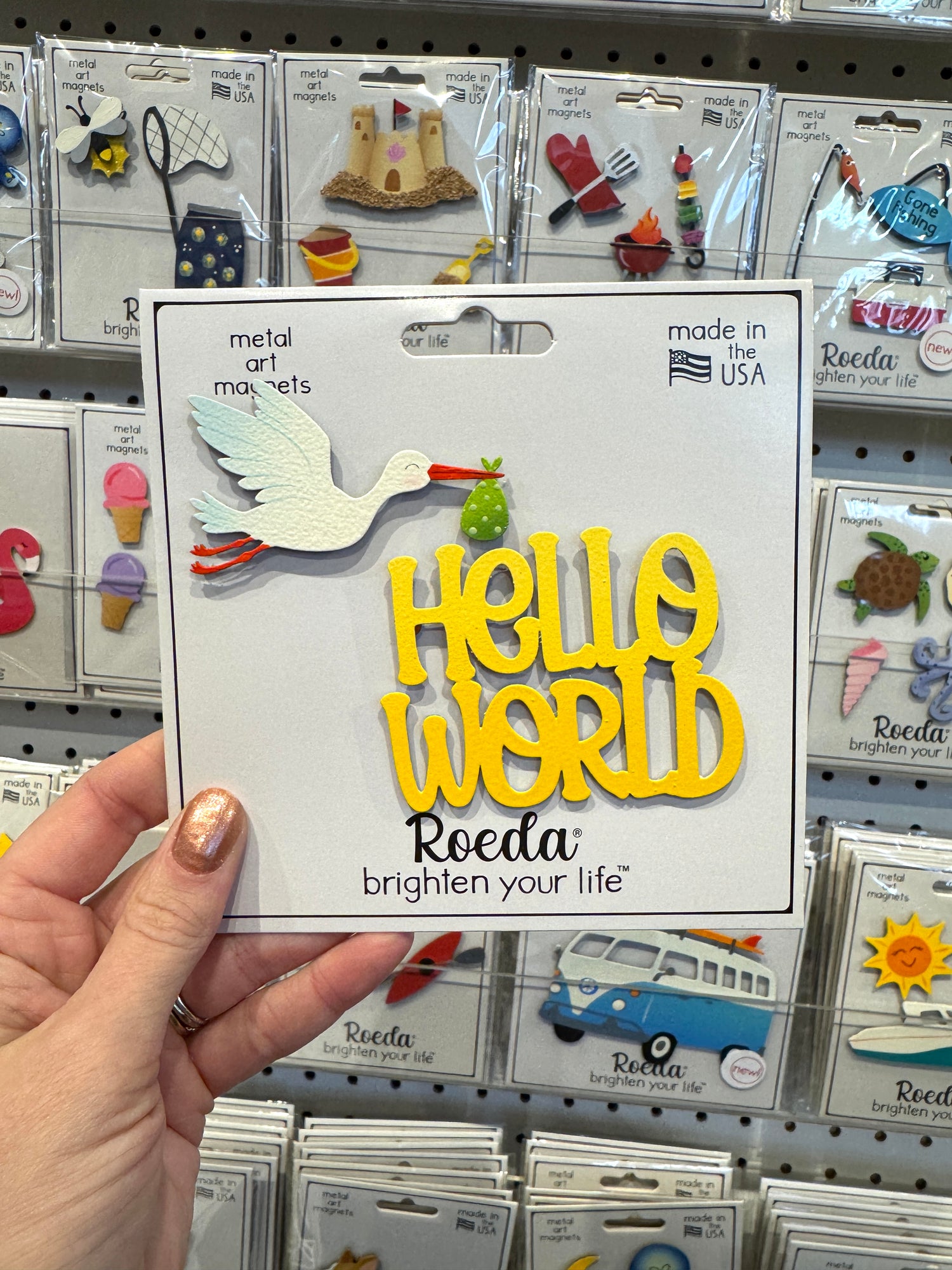 "Hello World" Baby Magnets S/2