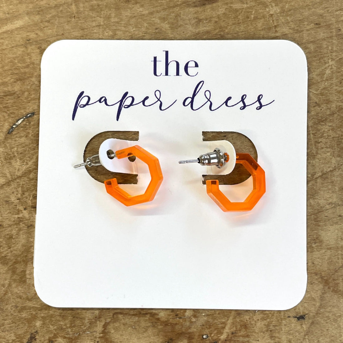 Octagon Micro Hoop Earrings (.55")