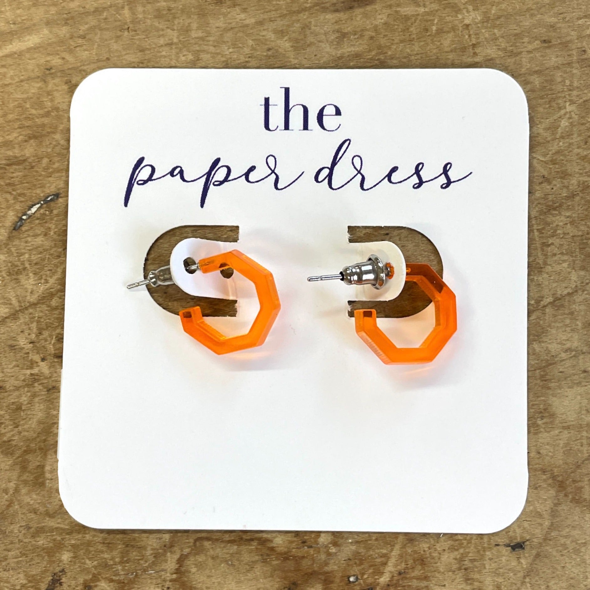 Octagon Micro Hoop Earrings (.55")