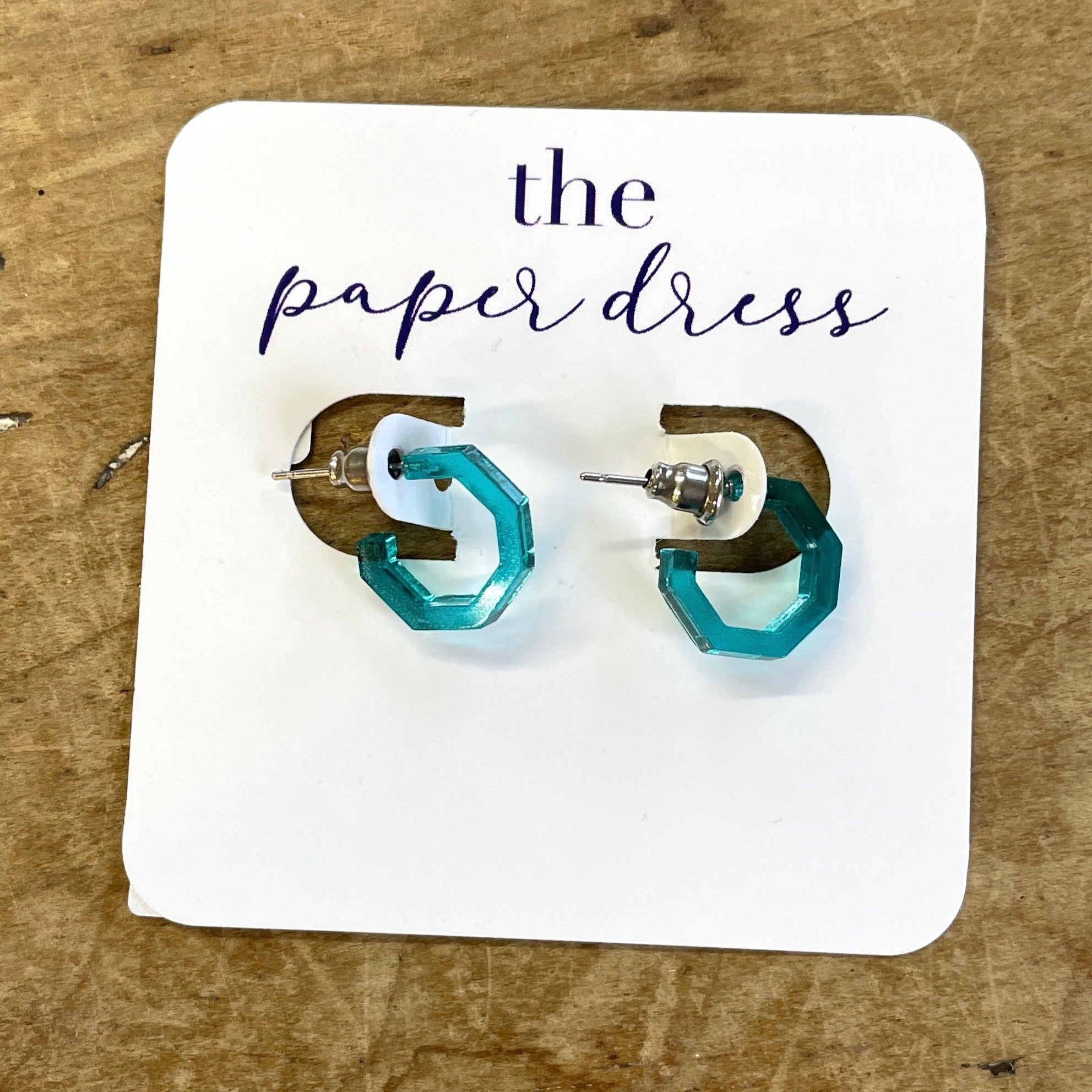Octagon Micro Hoop Earrings (.55")