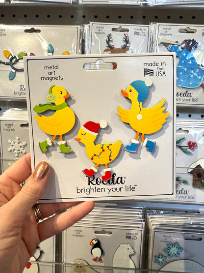 Ice Skating Duck Magnets S/3