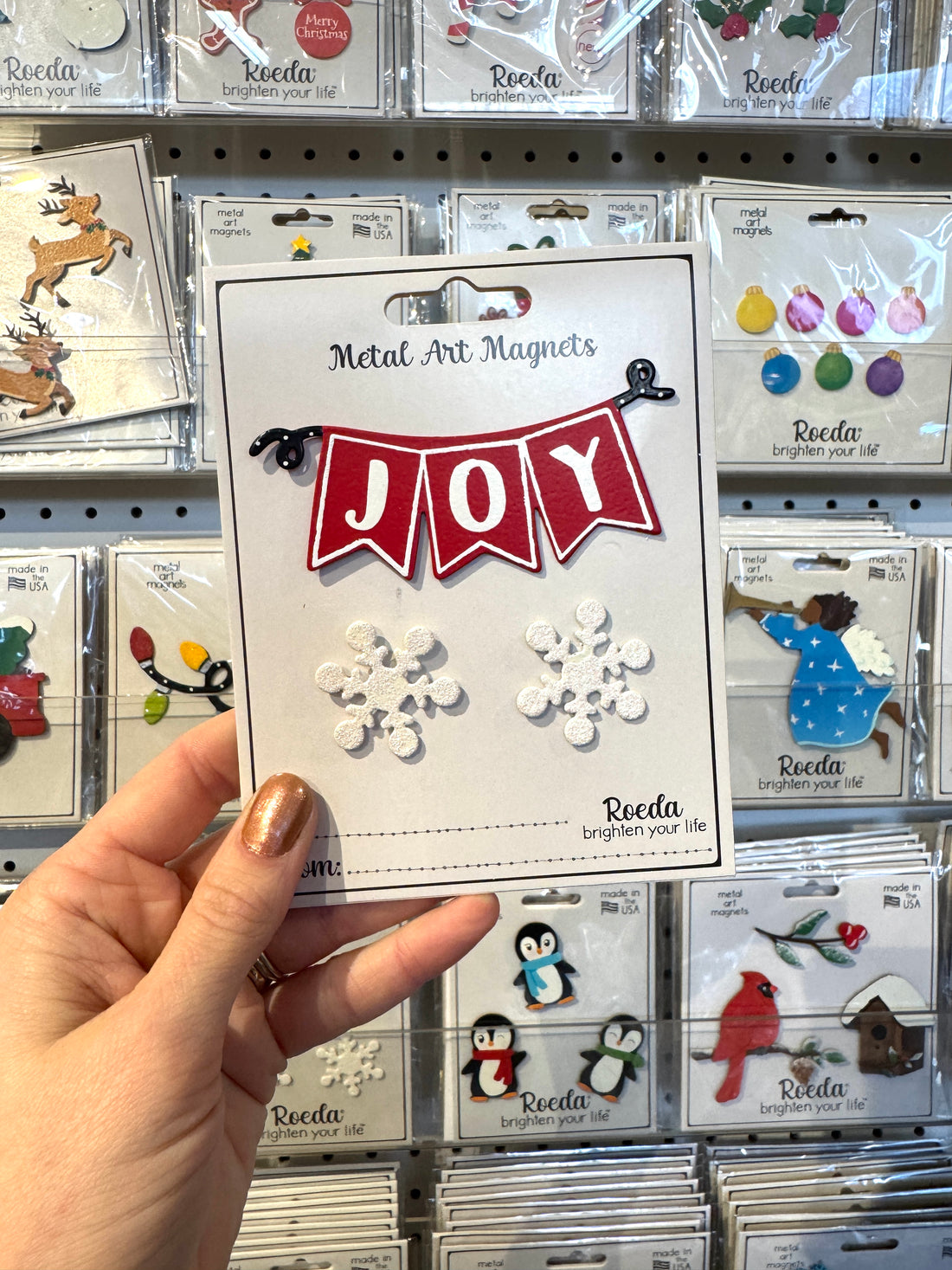 Freudenbanner mit Schneeflockenmagneten S/3