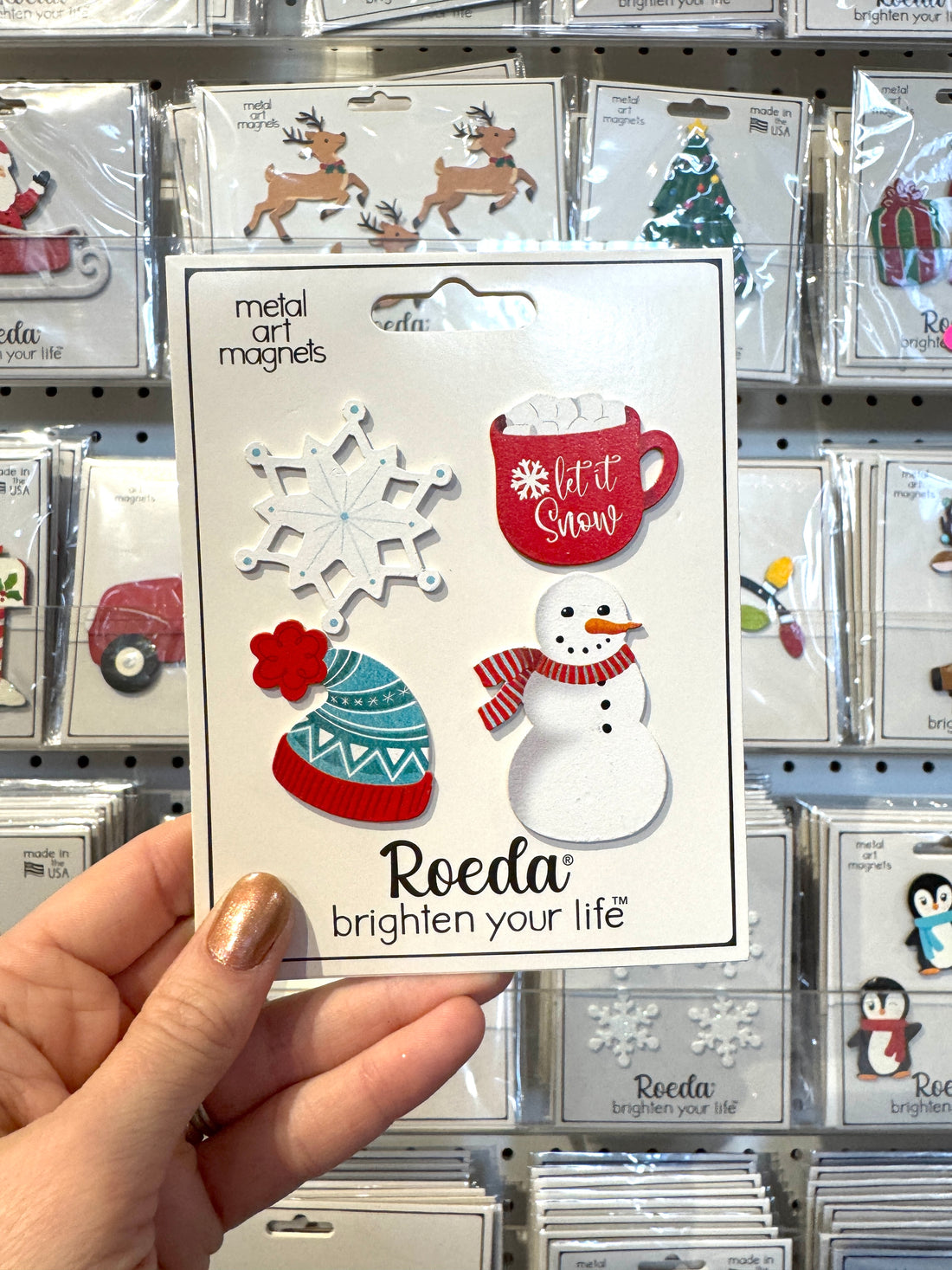Let it Snow Winter Magnets S/4