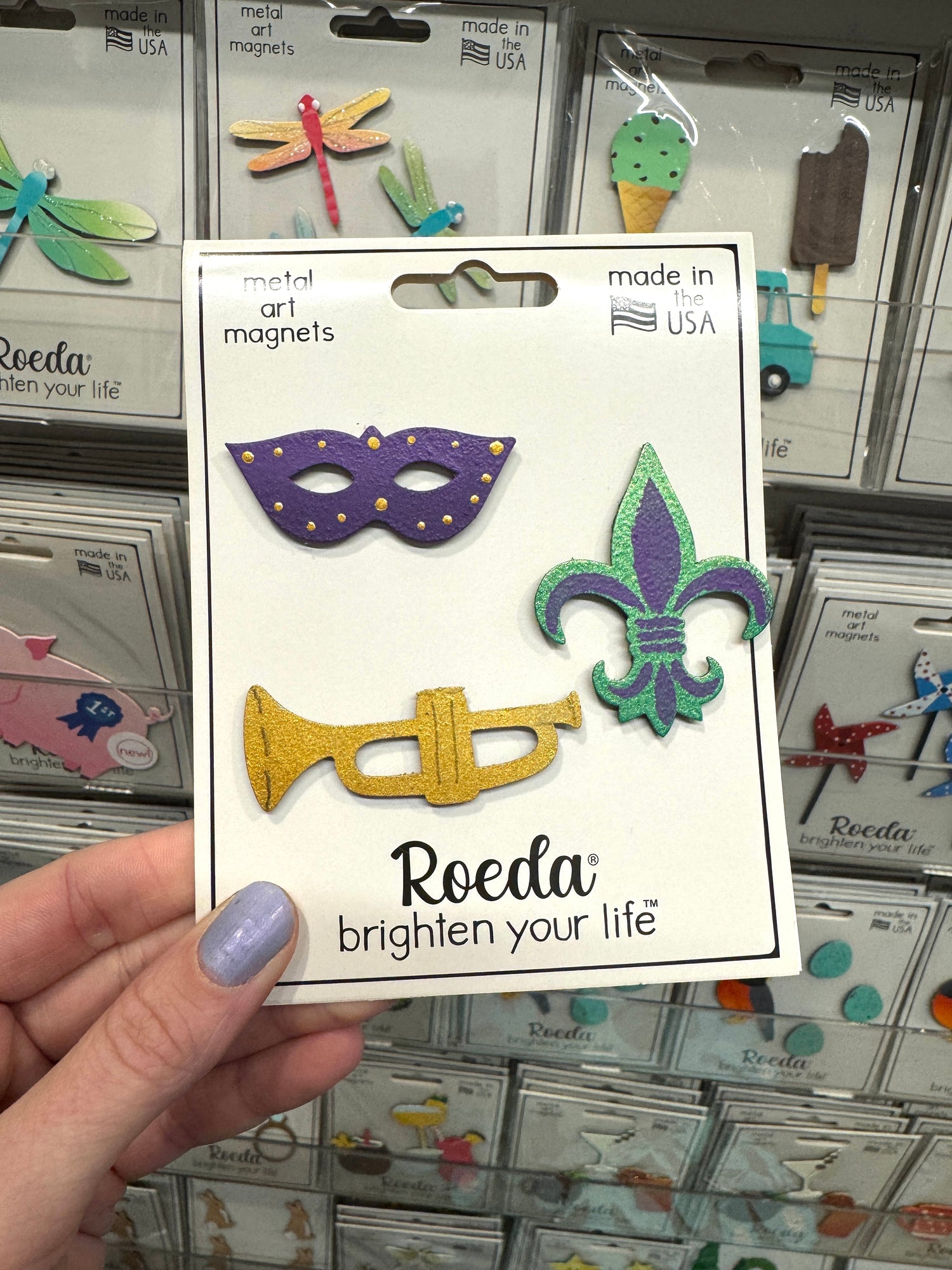 Mardi Gras Magnets S/3