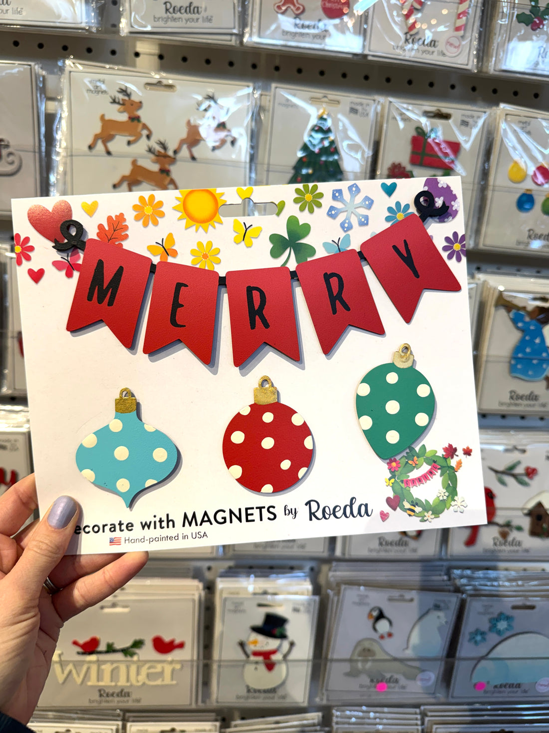 "Merry" Wreath Kit Magnets S/4