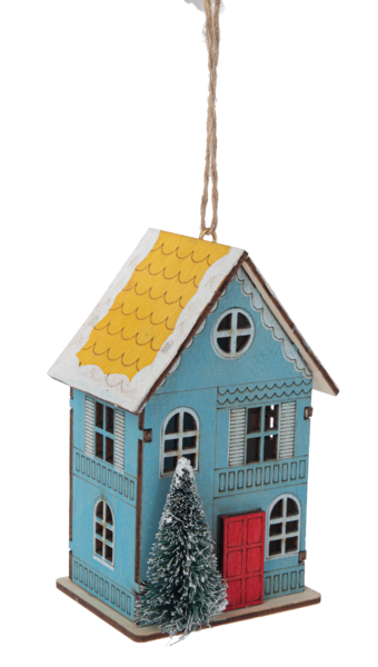 Snowy Day House Ornament (2 colors)