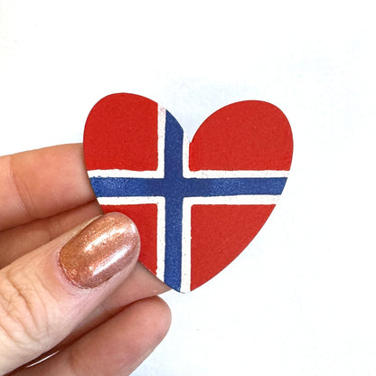Norwegian Heart Flag Magnet, Single