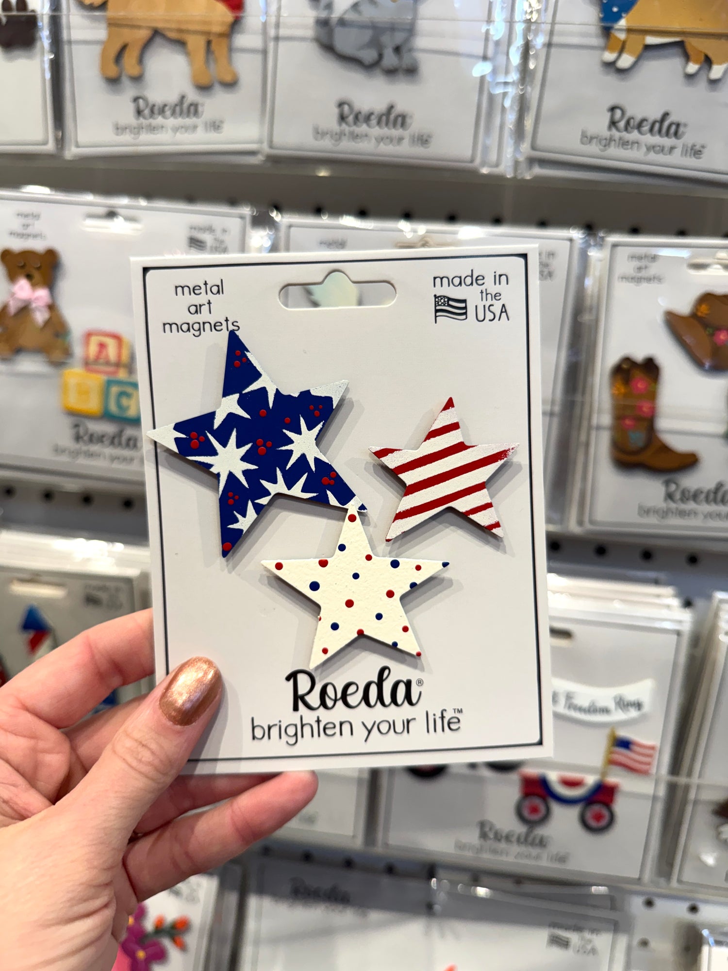 Patriotic Star Magnets S/3 - Pattern