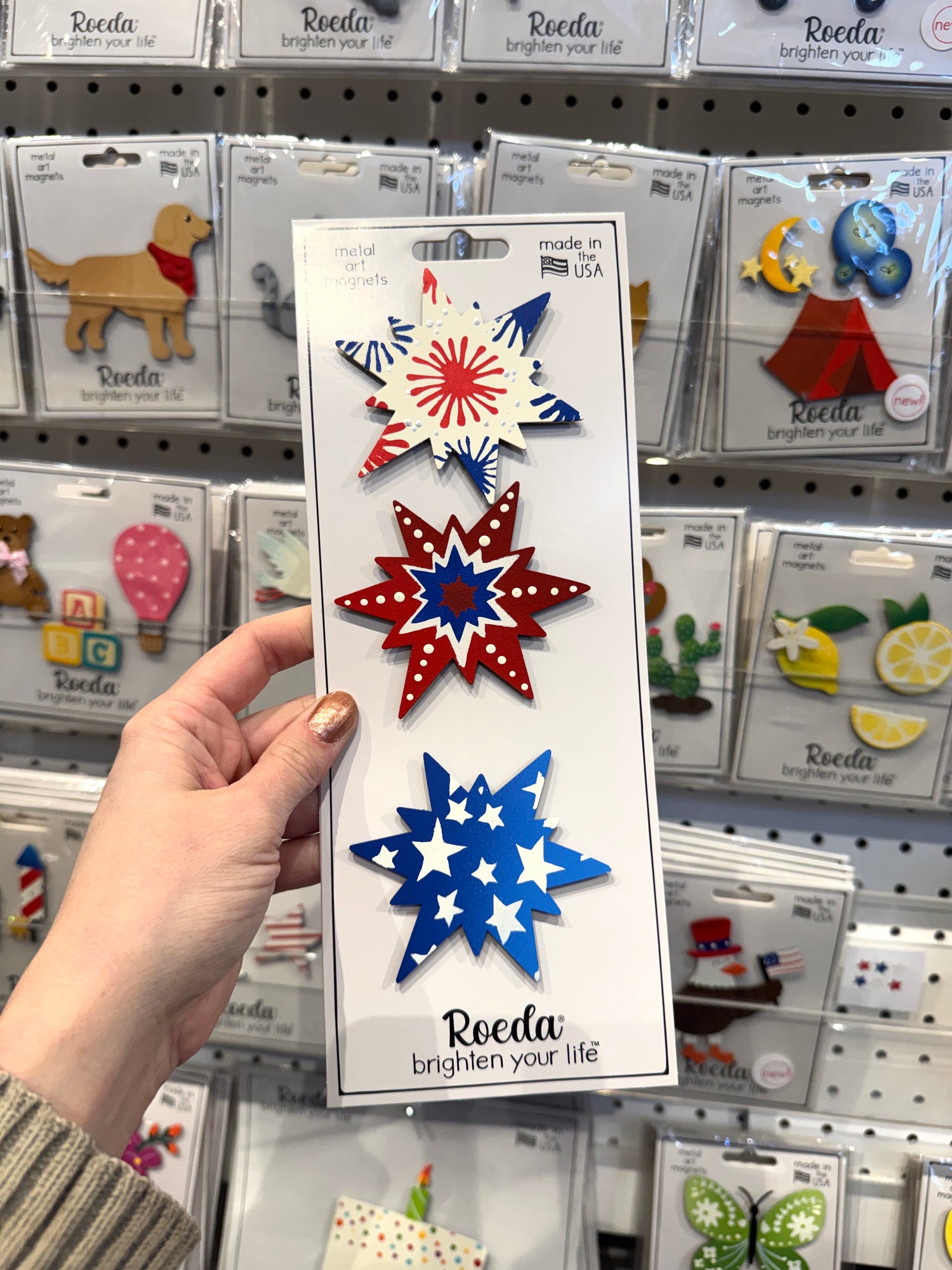 Patriotic Star Mini Art Pop Magnets S/3