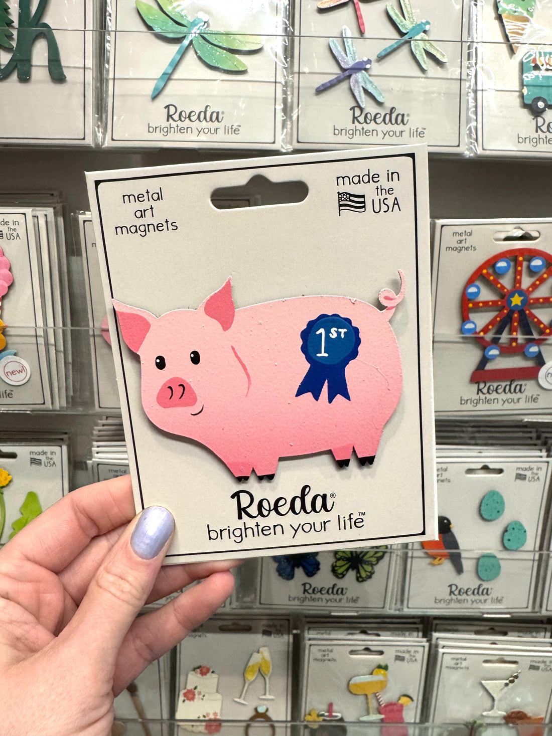 Blue Ribbon Pig Magnet
