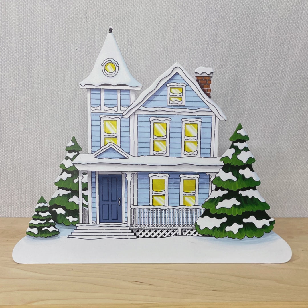 Countdown to Christmas Advent Calendar - S/25 Magnets &amp; Blue Winter House