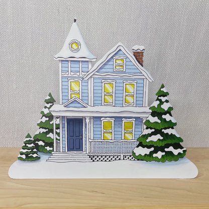 Countdown to Christmas - S/25 Magnets &amp; Blue Winter House