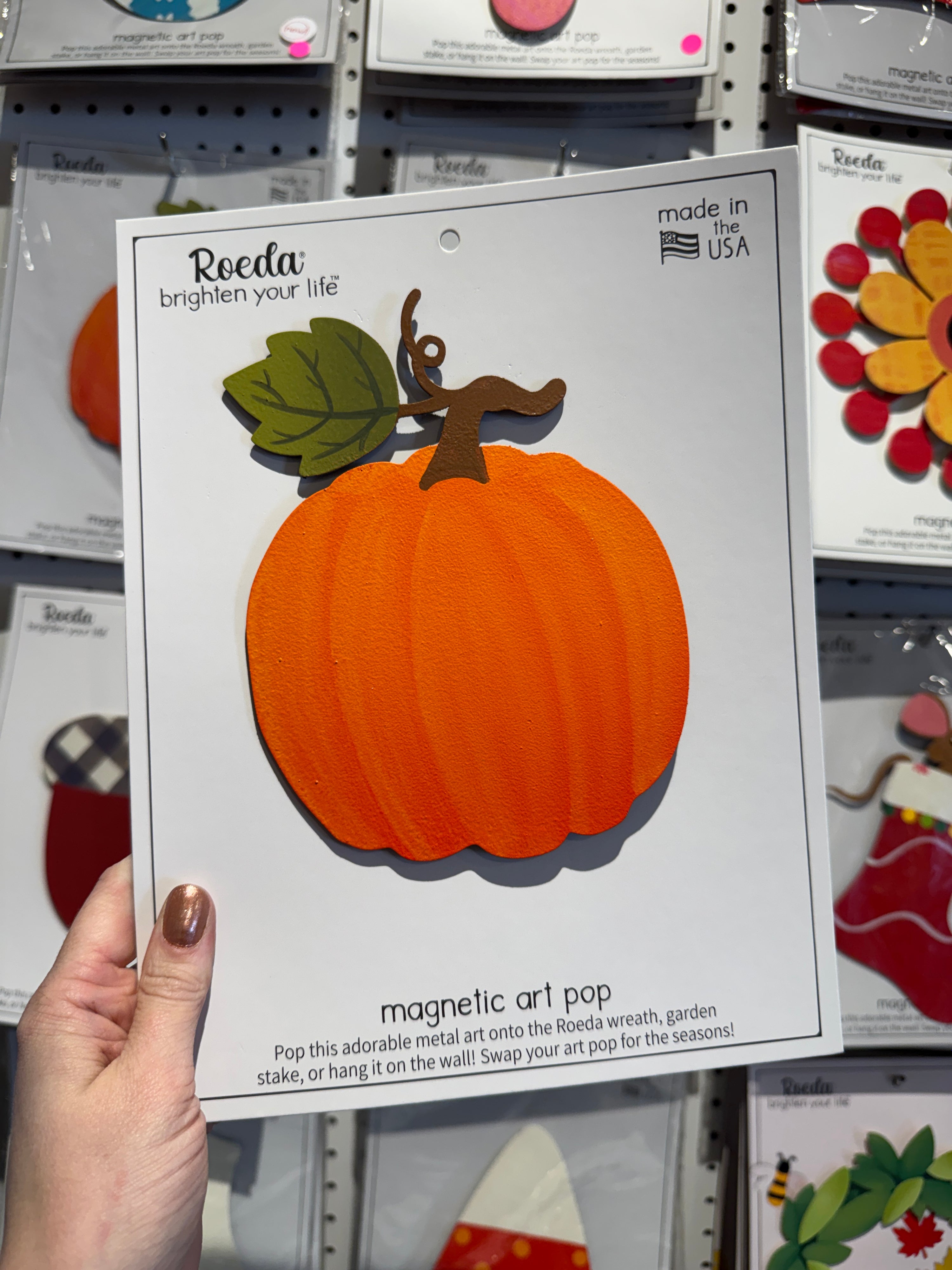 Kürbis mit Weinrebe Magnetischer Art Pop