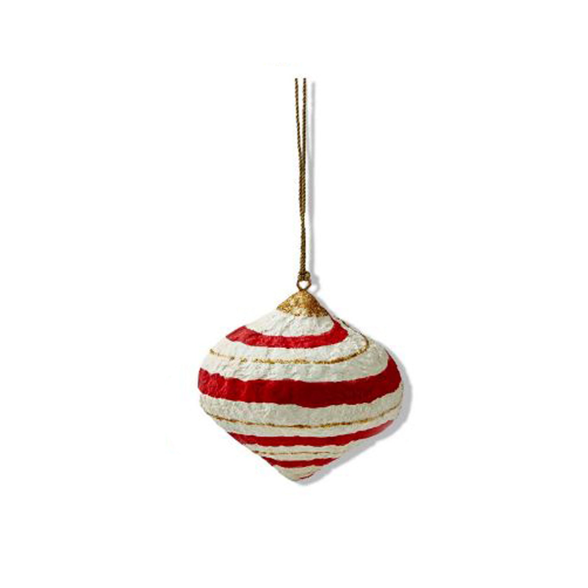 Paper Mache Ornament - Red Stripe