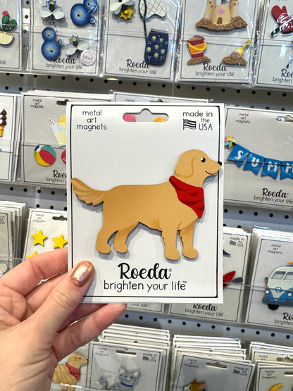 Retriever Dog w/ Bandana Magnet
