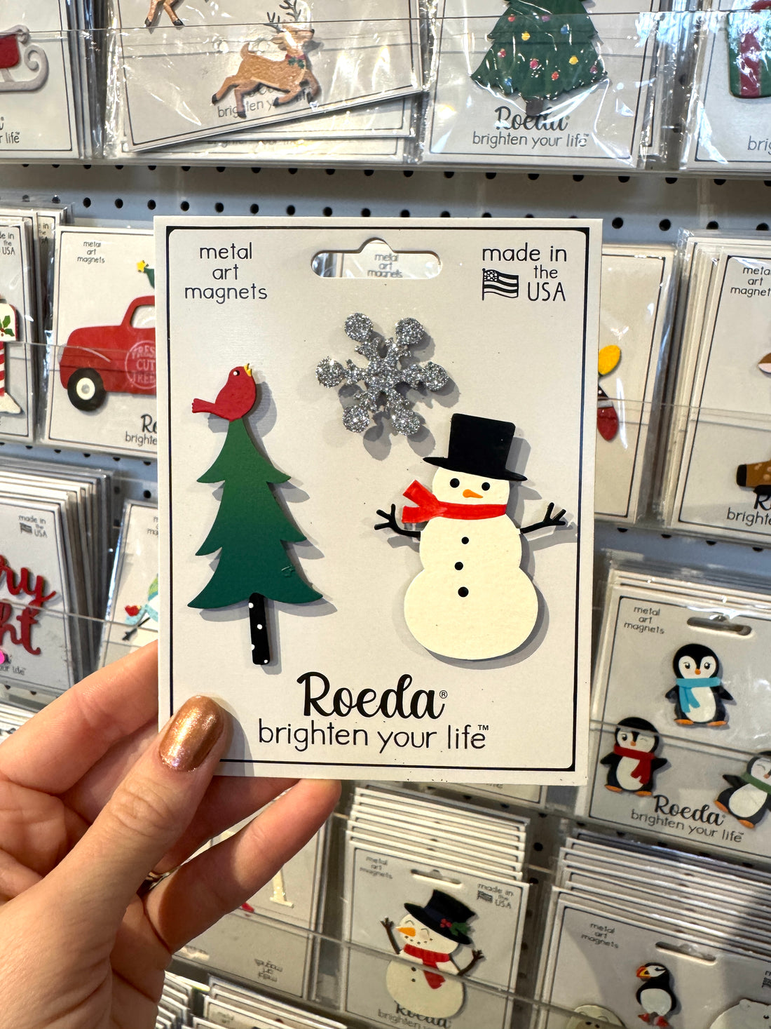 Schneemann mit Baummagneten