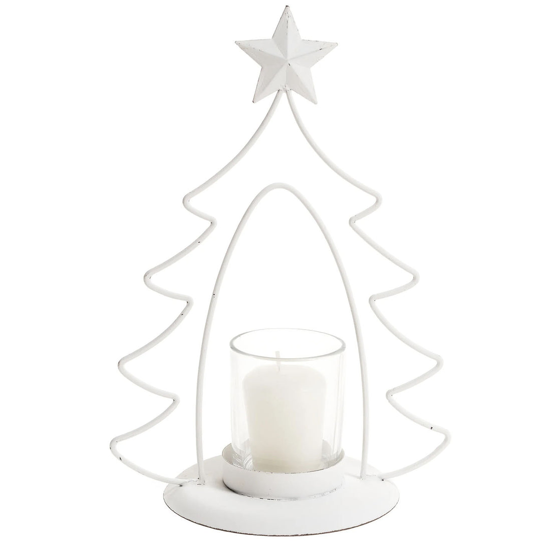 Cream Tree Candle Holder