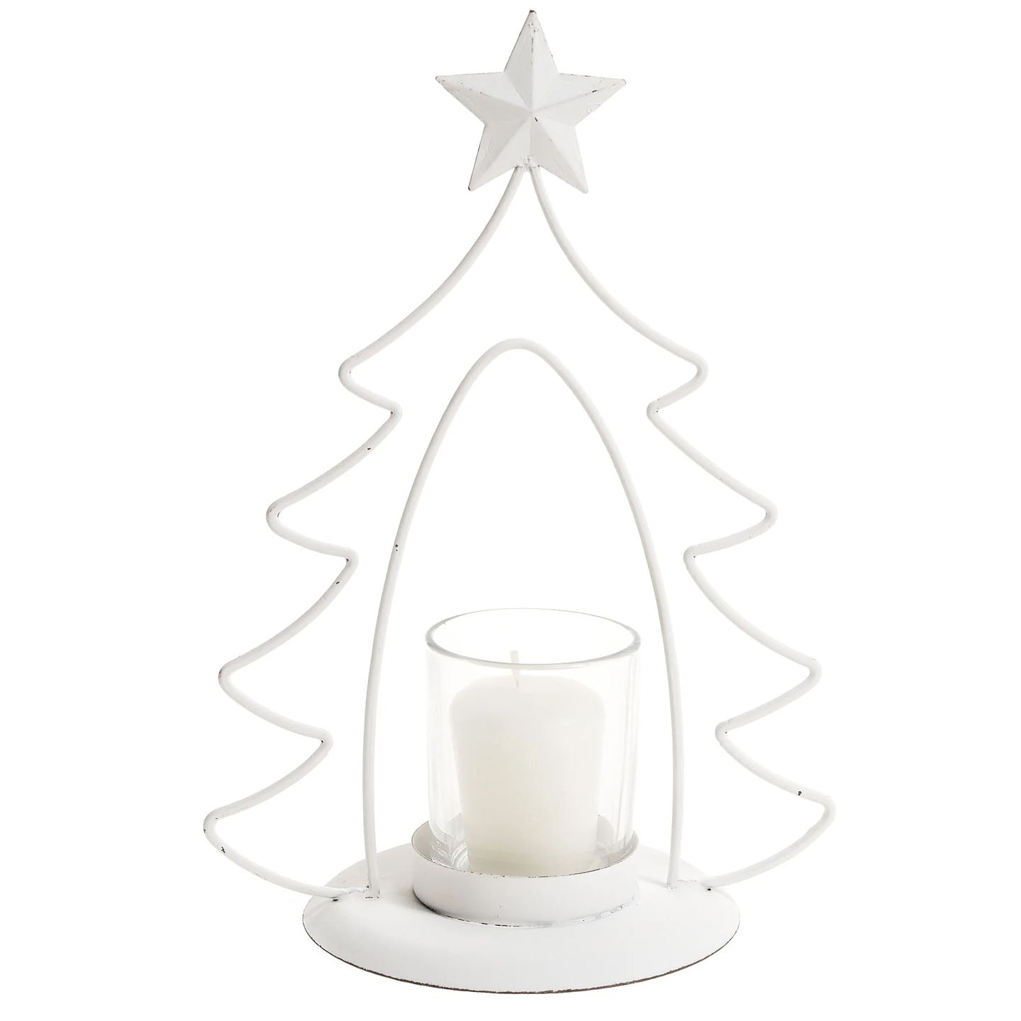 Cream Tree Candle Holder