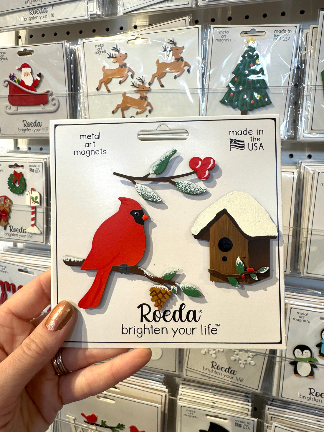 Winter Birdhouse Magnets S/3