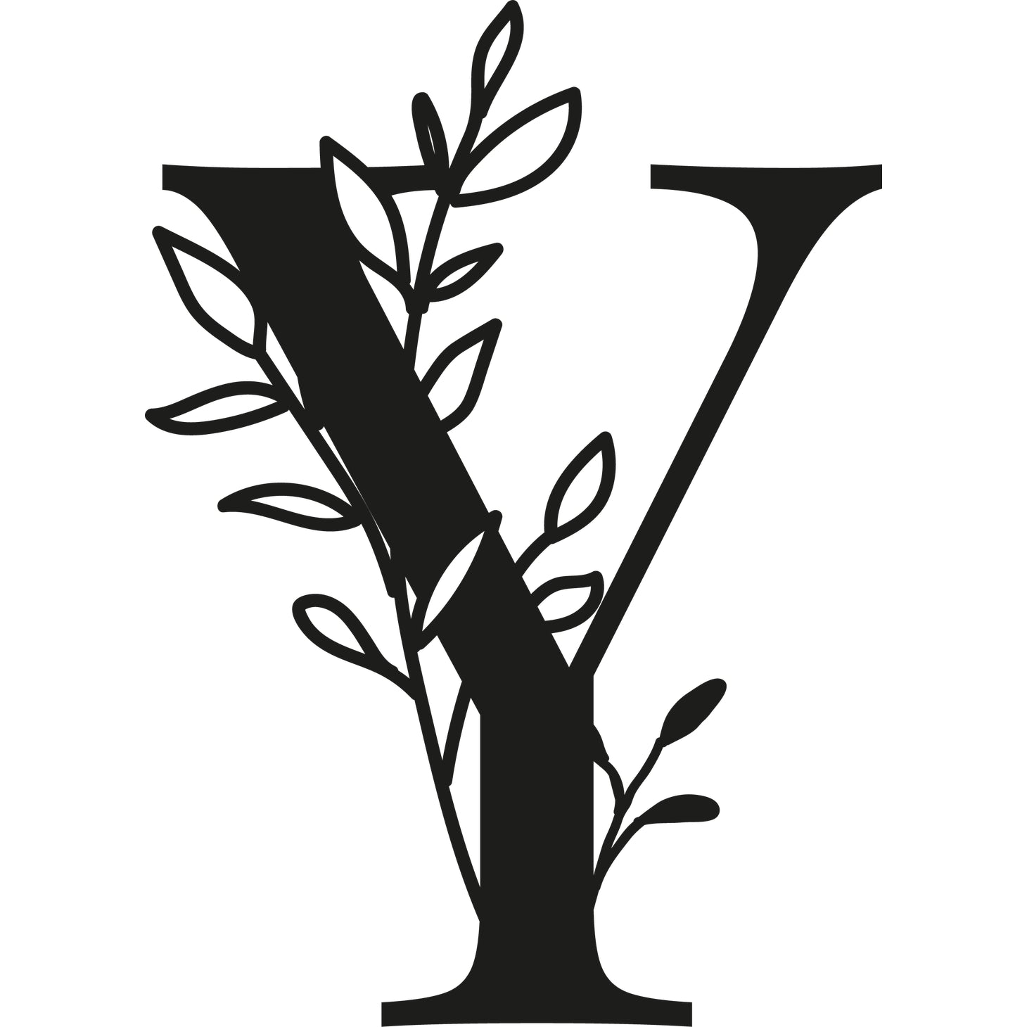 Botanisches Buchstaben-Wanddekor