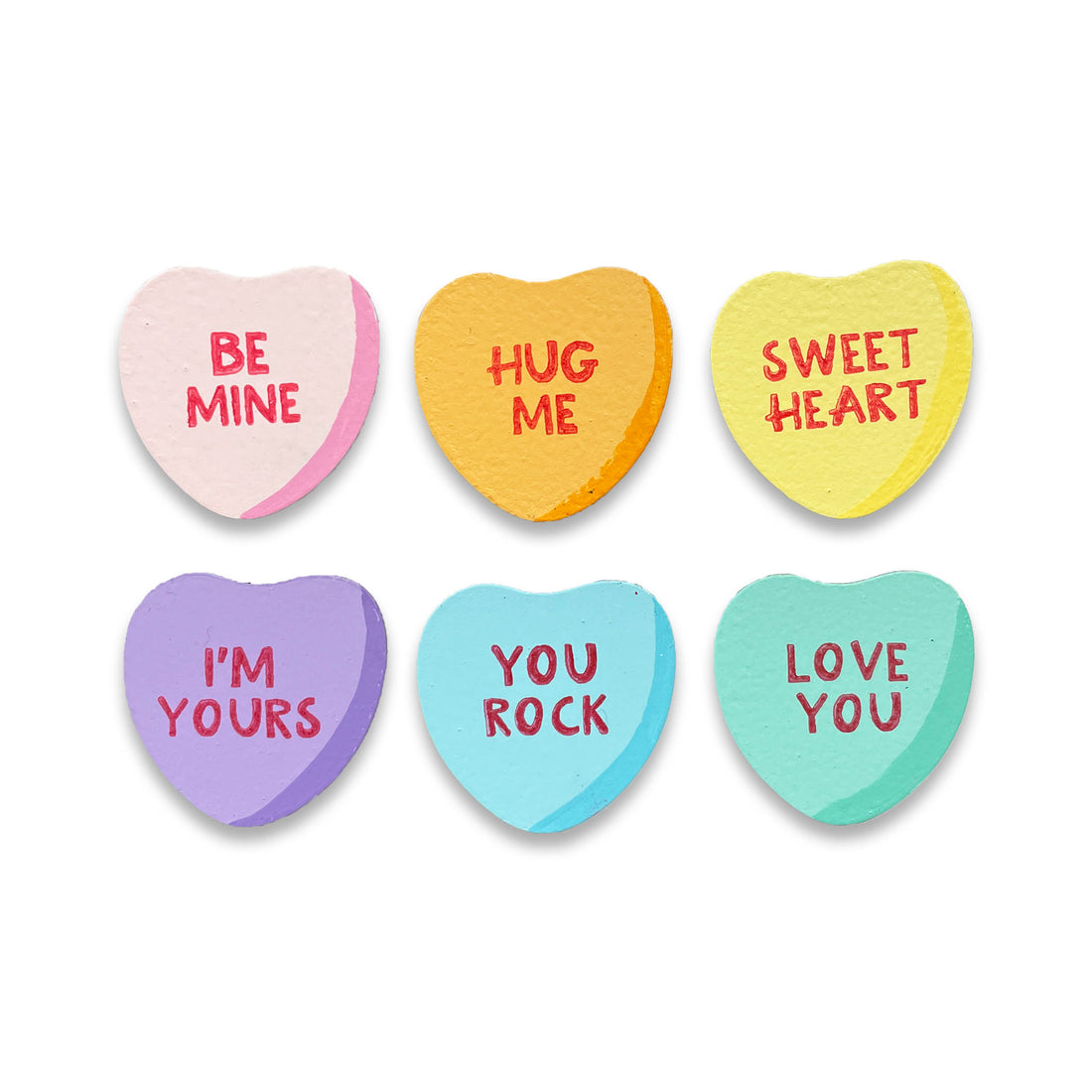 Conversation Heart Magnets S/6