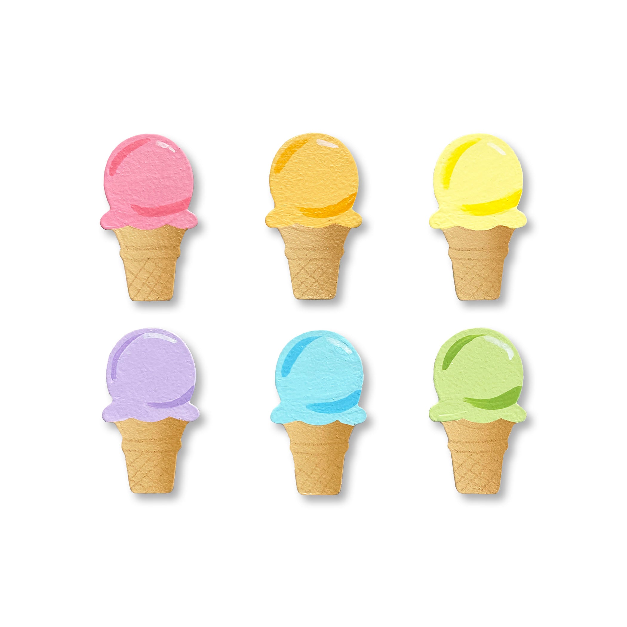 Regenbogen-Eistütenmagnete S/6