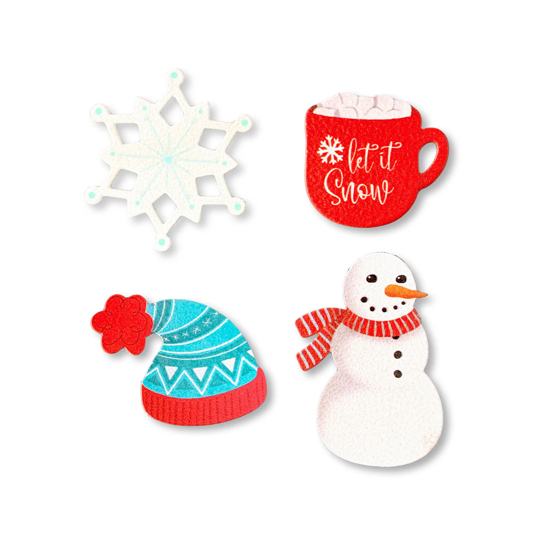 Let it Snow Winter Magnets S/4