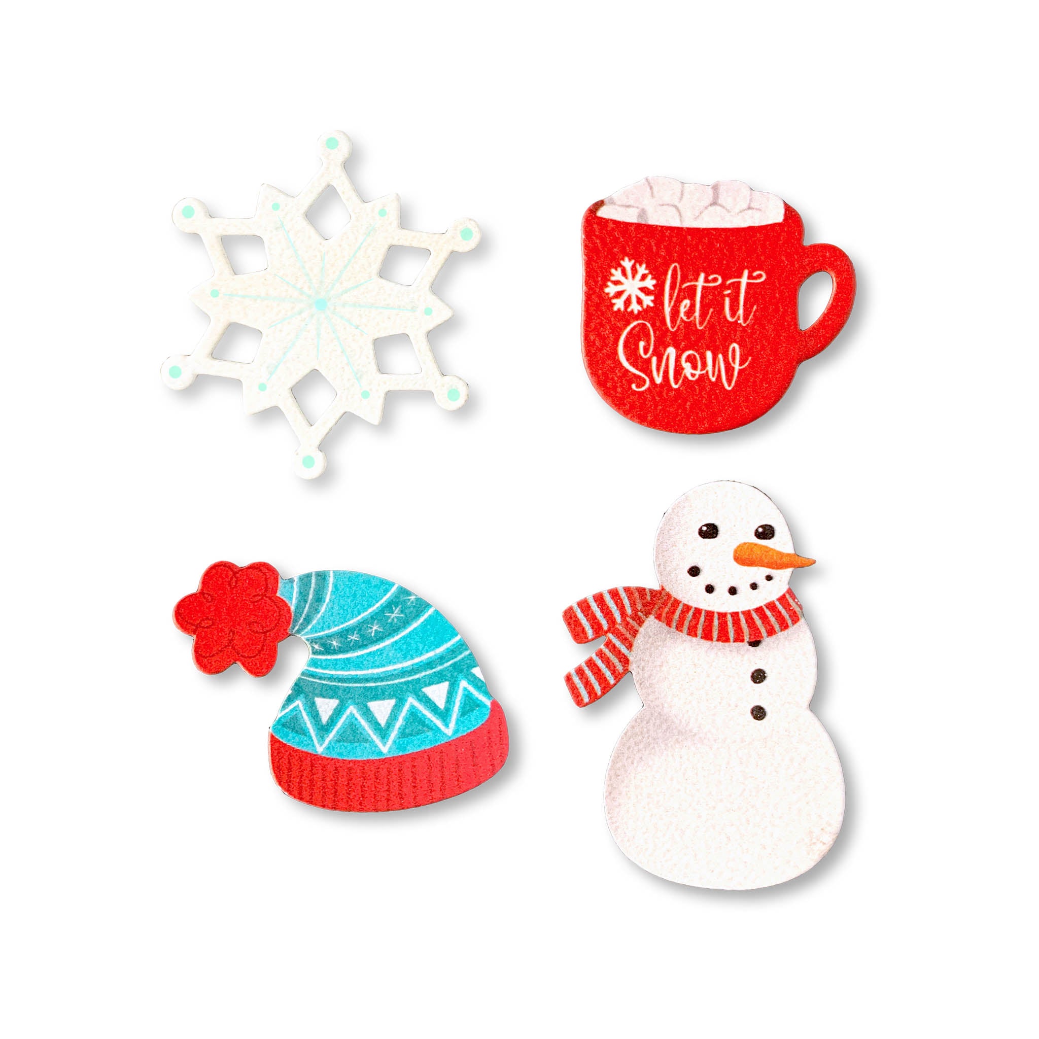 Let it Snow Winter Magnets S/4